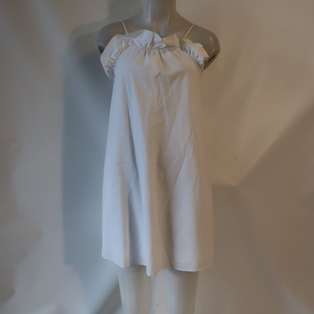 Womens Cory White Ruffle Trim Dress XS